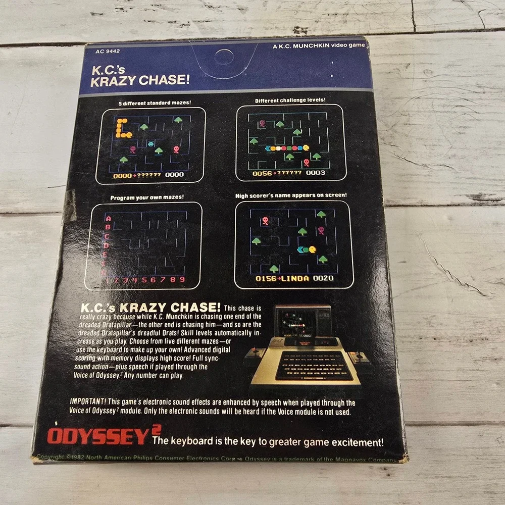 Magnavox Odyssey 2 K.C.'s Krazy Chase! AC9442 Challenger Series Game Box Manual